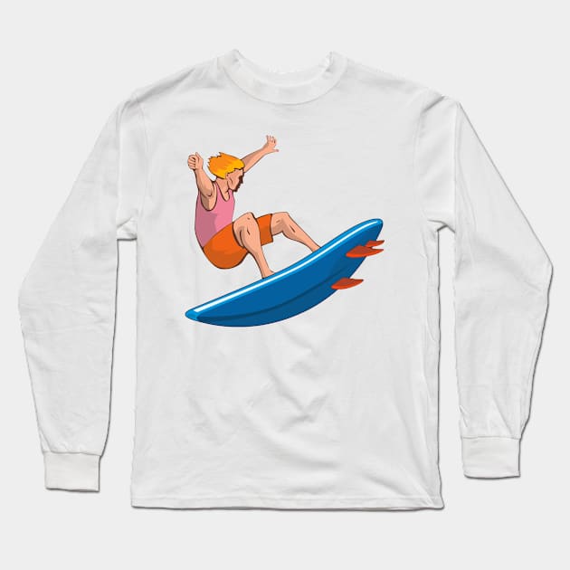 Vintage Surfer Retro Long Sleeve T-Shirt by retrovectors